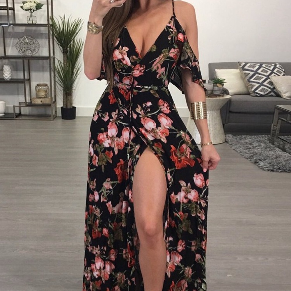 Floral Dress with Slit